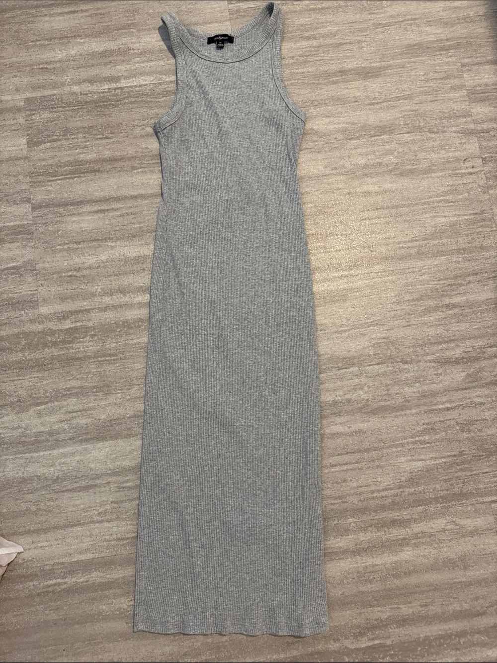 Ribbed Grey Tank Maxi Dress